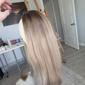 Beautiful Madison Human Hair Topper Rooted Blond Silk Top Comfort Cap